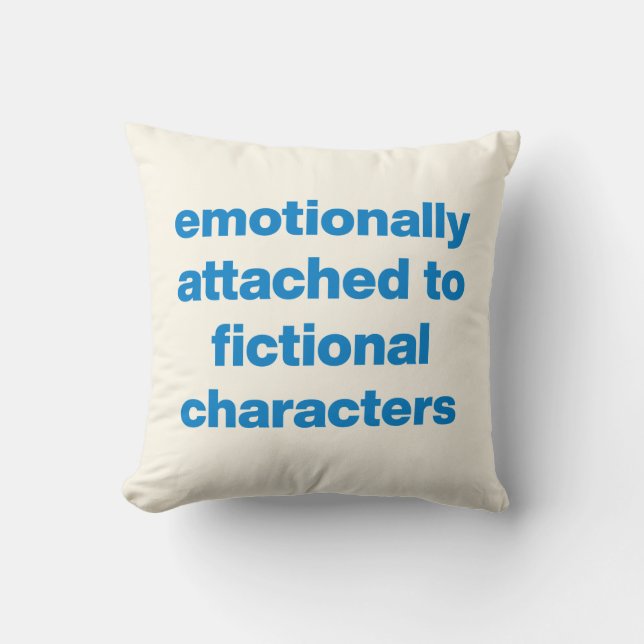 Funny Book Lovers Emotion Quote Spaß Bookish Blue Kissen (Vorderseite)