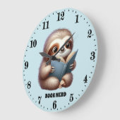 Funny book Nerd sloge Text hinzufügen Große Wanduhr (Winkel)