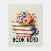 Funny book Nerd word art Fleecedecke (Vorderseite)