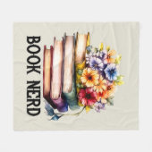 Funny book Nerd word art Fleecedecke (Vorderseite (Horizontal))