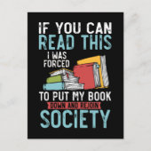 Funny Book Reader Autor Novel Reading Postkarte (Vorderseite)