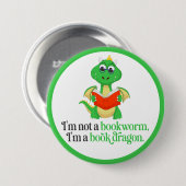 Funny Book Reading - Bookworm Button (Vorne & Hinten)