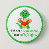 Funny Book Reading - Bookworm Button (Vorderseite)