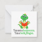 Funny Book Reading - Bookworm Mitteilungskarte (Vorderseite)