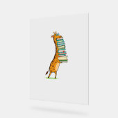 Funny Book Reading Giraffe I Liebe My Library Acrylschild (Winkel)