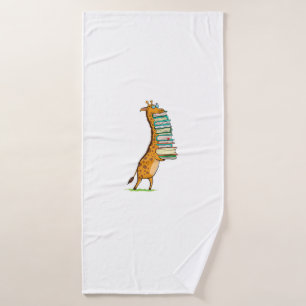 Funny Book Reading Giraffe I Liebe My Library Badehandtuch