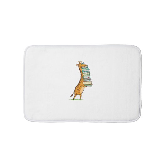 Funny Book Reading Giraffe I Liebe My Library Badematte (Vorderseite)