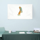 Funny Book Reading Giraffe I Liebe My Library Banner (Messeveranstaltung)