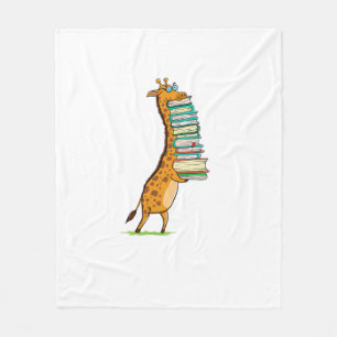 Funny Book Reading Giraffe I Liebe My Library Fleecedecke