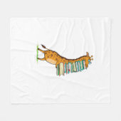 Funny Book Reading Giraffe I Liebe My Library Fleecedecke (Vorderseite (Horizontal))