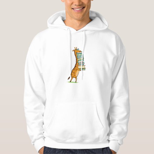 Funny Book Reading Giraffe I Liebe My Library Hoodie (Vorderseite)