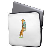 Funny Book Reading Giraffe I Liebe My Library Laptopschutzhülle (Vorderseite Links)