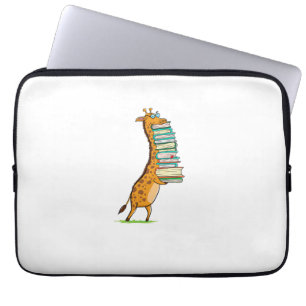 Funny Book Reading Giraffe I Liebe My Library Laptopschutzhülle