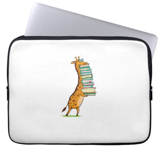 Funny Book Reading Giraffe I Liebe My Library Laptopschutzhülle (Vorderseite)