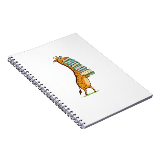 Funny Book Reading Giraffe I Liebe My Library Notizblock (Rechte Seite)