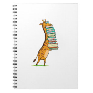 Funny Book Reading Giraffe I Liebe My Library Notizblock