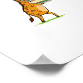 Funny Book Reading Giraffe I Liebe My Library Poster (Ecke)