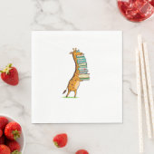 Funny Book Reading Giraffe I Liebe My Library Serviette (Beispiel)