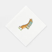 Funny Book Reading Giraffe I Liebe My Library Serviette (Ecke)