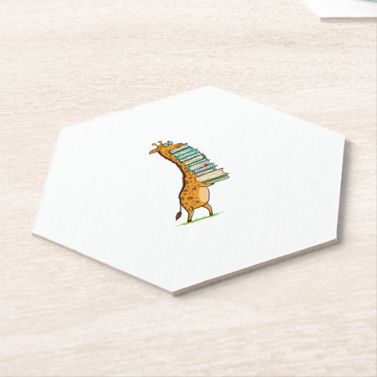 Funny Book Reading Giraffe I Liebe My Library Untersetzer (angewinkelt)