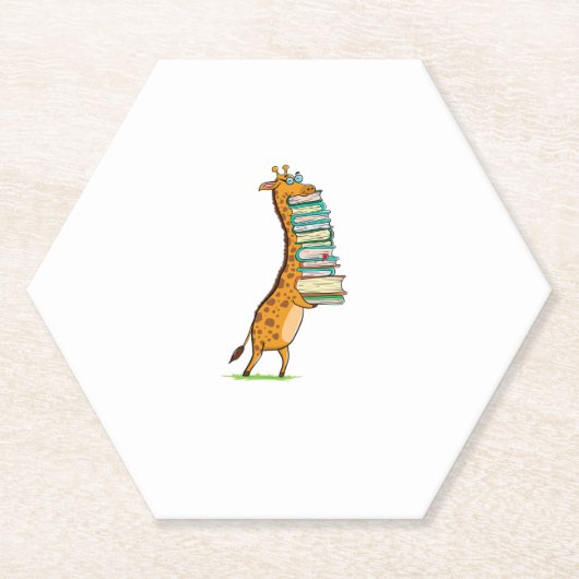 Funny Book Reading Giraffe I Liebe My Library Untersetzer (Vorderseite)