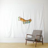 Funny Book Reading Giraffe I Liebe My Library Wandteppich (Beispiel (Horizontal))