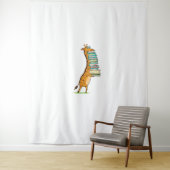 Funny Book Reading Giraffe I Liebe My Library Wandteppich (Beispiel)