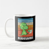 Funny Book Readosaurus Dinosaur Reading Dino Retro Kaffeetasse (Links)
