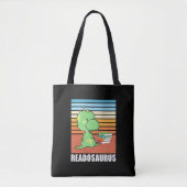 Funny Book Readosaurus Dinosaur Reading Dino Retro Tasche (Vorderseite)