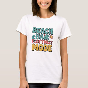 Funny Bookand Beach Hair Reader Ästhetischer Somme T-Shirt