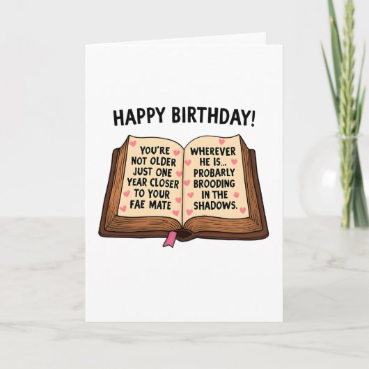 Funny Bookish Birthday Card Dankeskarte (Vorderseite)