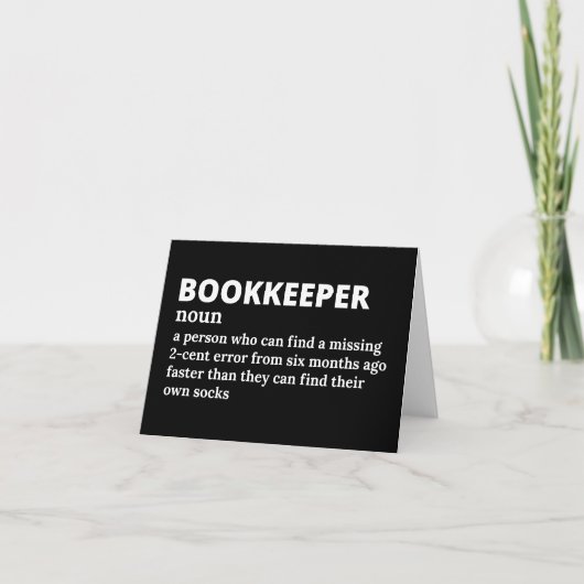 Funny Bookkeeper Definition Dankeskarte (Vorderseite)