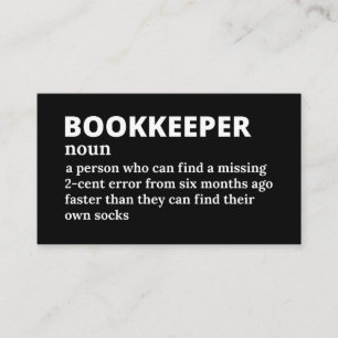 Funny Bookkeeper Definition Visitenkarte