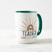Funny Books Kids Coffeine Teacher Tasse (VorderseiteRechts)