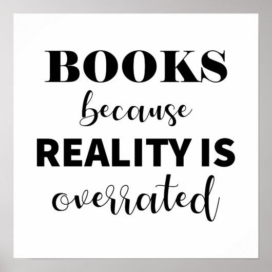 Funny Books Reading Book Lover Modern Typografy Poster (Vorne)