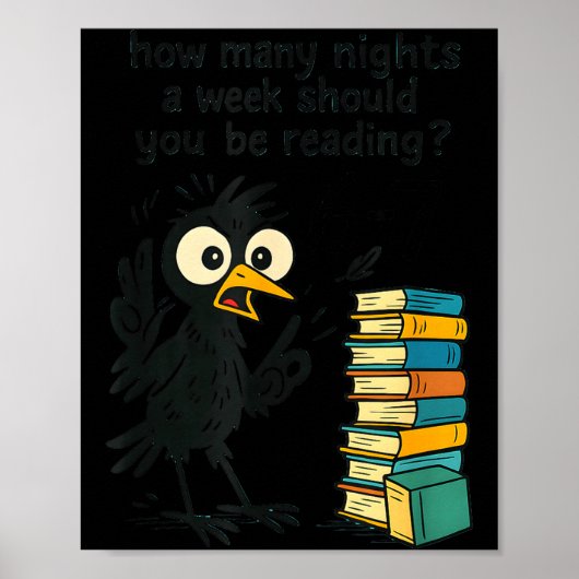 Funny Bookworm 6 7 Meme Design _ Reading Nights Hu Poster (Vorne)