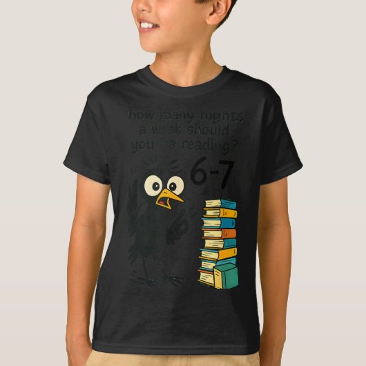 Funny Bookworm 6 7 Meme Design _ Reading Nights Hu T-Shirt (Vorderseite)