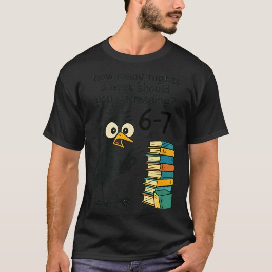 Funny Bookworm 6 7 Meme Design _ Reading Nights Hu T-Shirt (Vorderseite)