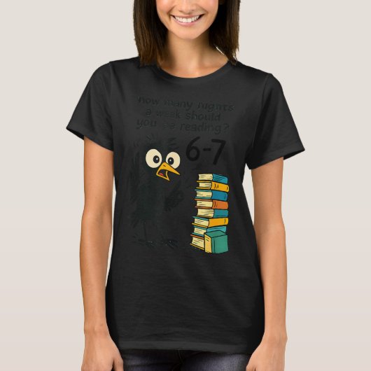 Funny Bookworm 6 7 Meme Design _ Reading Nights Hu T-Shirt (Vorderseite)