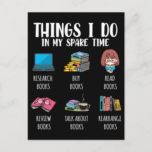 Funny Bookworm Author Novel Reading Book Lover Postkarte (Vorderseite)