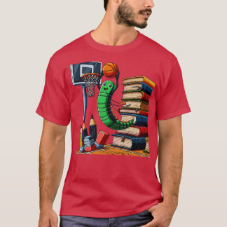 Funny Bookworm Basketball Grafik für Leser und T-Shirt