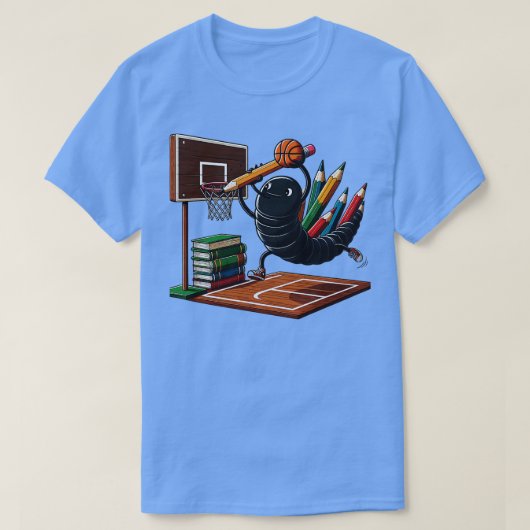Funny Bookworm Basketball Grafik für Leser und T-Shirt (Design vorne)