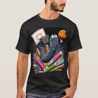 Funny Bookworm Basketball Grafik für Leser und T-Shirt