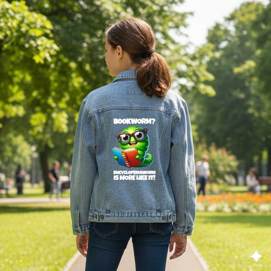 Funny Bookworm? Encyclopediaworm is More Like It! Jeansjacke