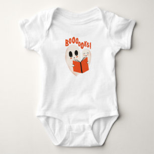 Funny Bookworm Ghost Halloween Baby Strampler