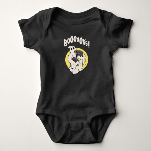 Funny Bookworm Ghost Halloween Baby Strampler (Vorderseite)