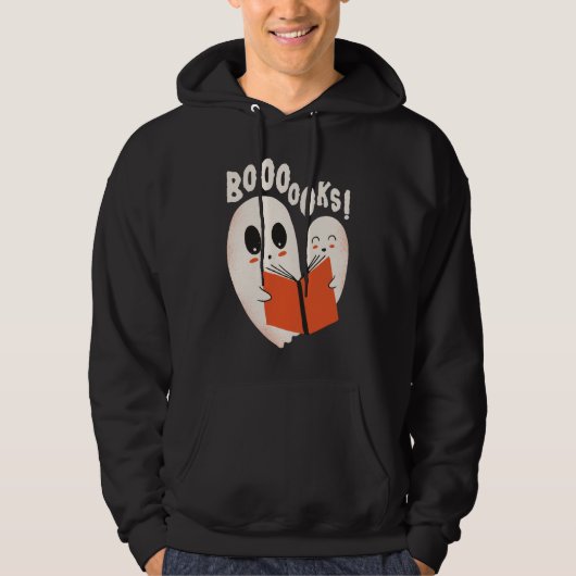 Funny Bookworm Ghost Halloween Costume Boooooks Hoodie (Vorderseite)