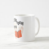 Funny Bookworm Ghost Halloween Costume Boooooks Kaffeetasse (VorderseiteRechts)