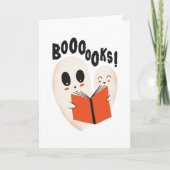 Funny Bookworm Ghost Halloween Costume Boooooks Karte (Vorderseite)
