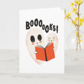 Funny Bookworm Ghost Halloween Costume Boooooks Karte (Gelbe Blume)